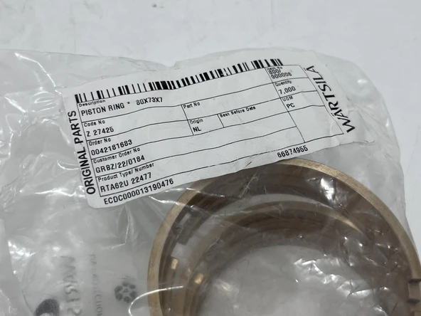 Wartsila Sulzer RTA62U Dizel Makine Piston Segmanı 80x73x7 (7 Adet) - Resim 6