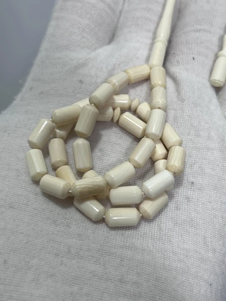 Kesme Fildişi Tesbih 8,62 Gram - Koleksiyonluk Fil Dişi Tespih - Resim 4