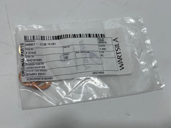 Wartsila Sulzer RTA62U Dizel Makine Conta 17,5x13,5x1 (7 Adet) - Resim 3