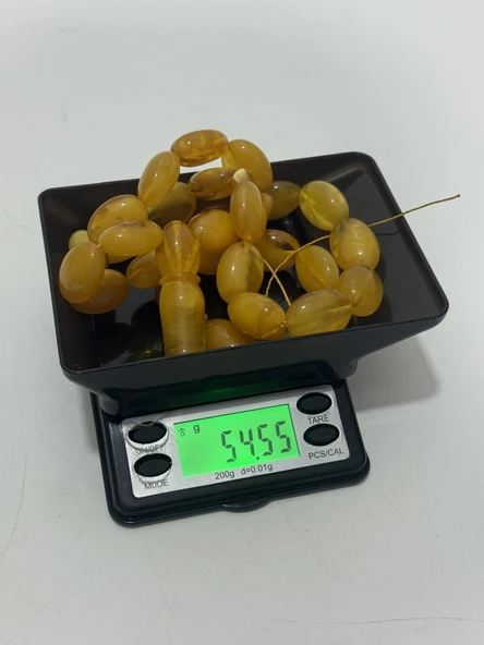 Doğal Kaya Damla Kehribar Tesbih 31lik 54,50 Gram - Resim 9