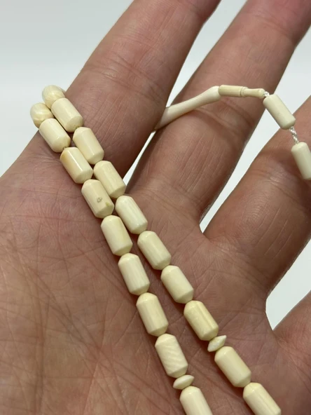 Kesme Fildişi Tesbih 9,02 Gram - Koleksiyonluk Fil Dişi Tespih - Resim 8