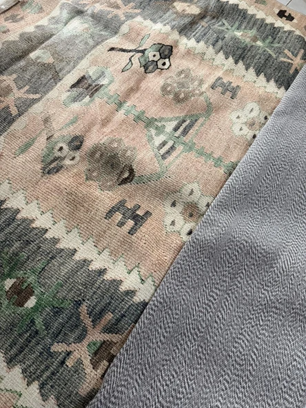 Püsküllü Kilim Desenli Halı 150x230 cm - Resim 4