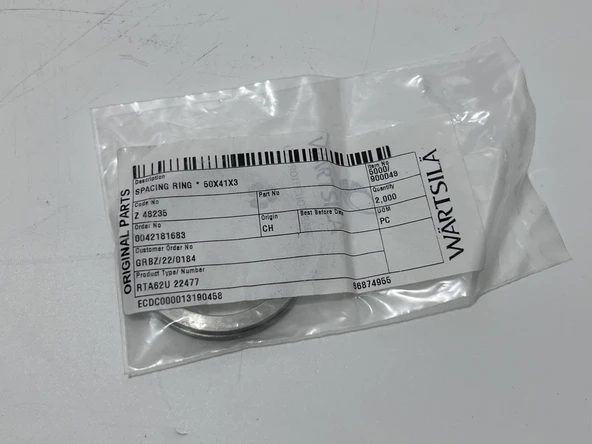 Wartsila Sulzer RTA62U Dizel Makine Spacing Ring 50x41x3 (2 Adet) - Resim 3