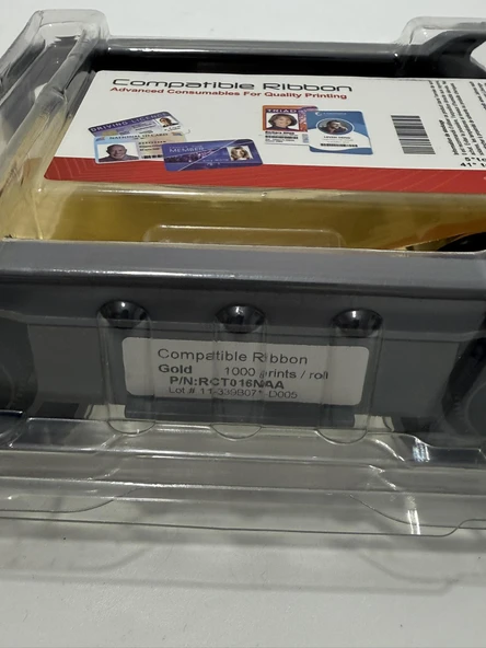 Evolis RCT016NAA Metalik Altın Monokrom Ribon - Resim 3