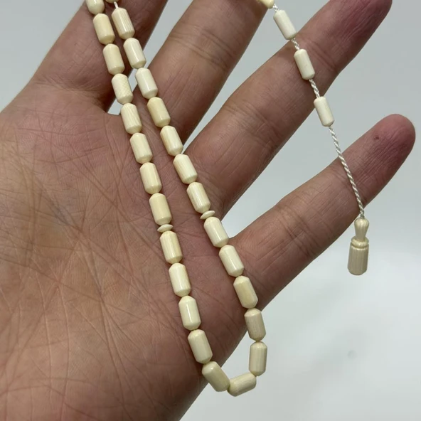 Kesme Fildişi Tesbih 9,06 Gram - Koleksiyonluk Fil Dişi Tespih - Resim 3