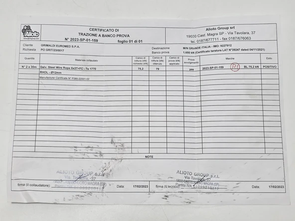 Galvanizli Çelik Halat 6x37+FC 1770 N/mm² 12mm 30 Metre - Resim 7