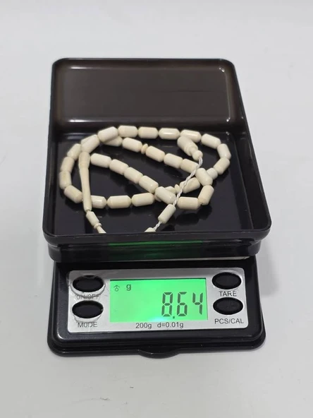 Kesme Fildişi Tesbih 8,63 Gram - Koleksiyonluk Fil Dişi Tespih - Resim 8