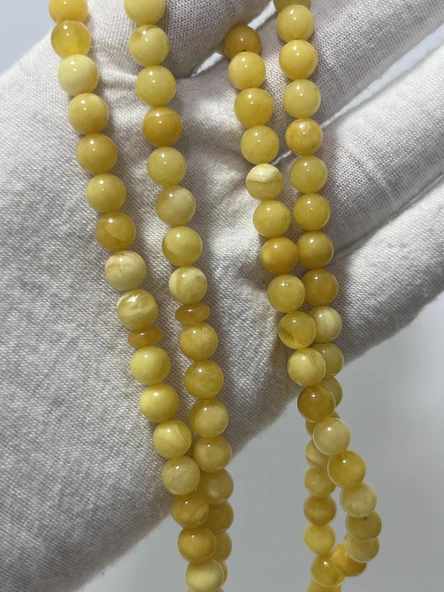 Doğal Kaya Damla Kehribar Tesbih 99luk 6mm 16,07 Gram - Resim 2