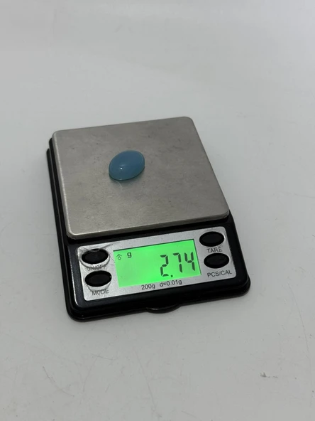 Kabaşon Kesim Doğal Aqua Kalsedon Taşı 13,5 Karat - Resim 6