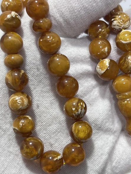 Doğal Kaya Damla Kehribar Tesbih 32lik 13,43 Gram - Resim 2