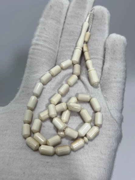 Kesme Fildişi Tesbih 12,09 Gram - Koleksiyonluk Fil Dişi Tespih - Resim 3