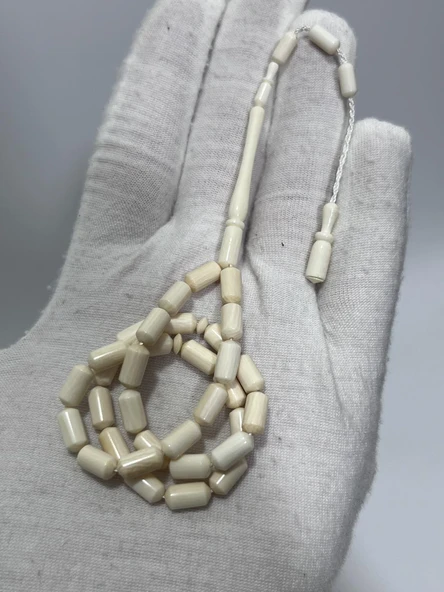 Kesme Fildişi Tesbih 8,62 Gram - Koleksiyonluk Fil Dişi Tespih - Resim 3