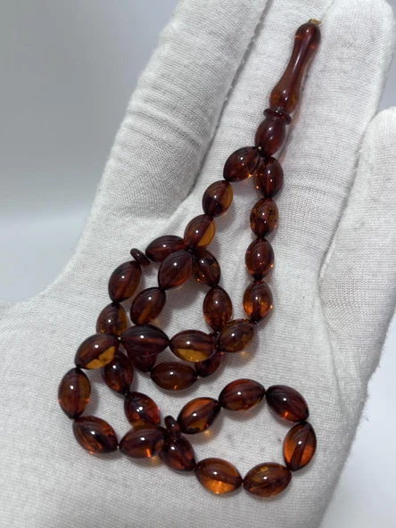 Doğal Kaya Damla Kehribar Tesbih 33lük 8,45 Gram - Resim 3