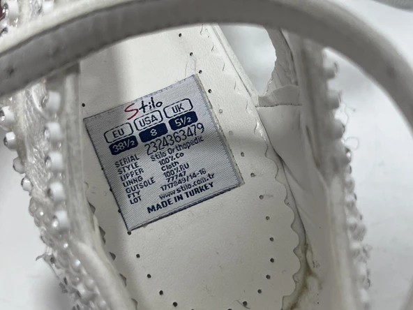 Ayakkabı Tutkusu Stilo İnci Kaplama Kalın Topuk Gelin Ayakkabısı 39 Numara - Resim 9