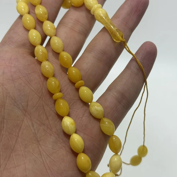 Doğal Kaya Damla Kehribar Tesbih 33lük 12,60 Gram - Resim 4