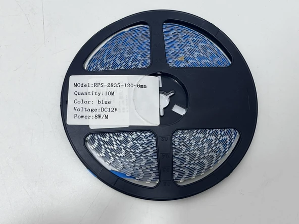Rps-2835-120-6mm Yapışkanlı Şerit Led 10 Metre Mavi (120 Led/m - 12V) - Resim 3
