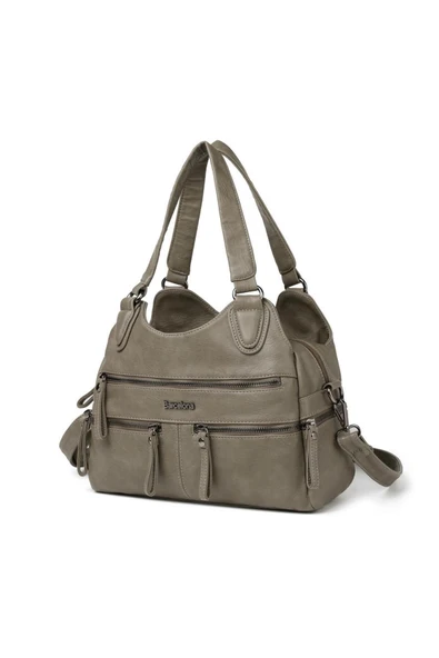 Yıkama Deri Omuz Askılı Kadın Çantası 21K Barcelona 1932 - Resim 3