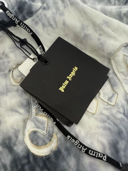 Palm Angels FW20 Tie‑Dye Gothic Logo Hoodie Sweatshirt S Beden - Resim 7