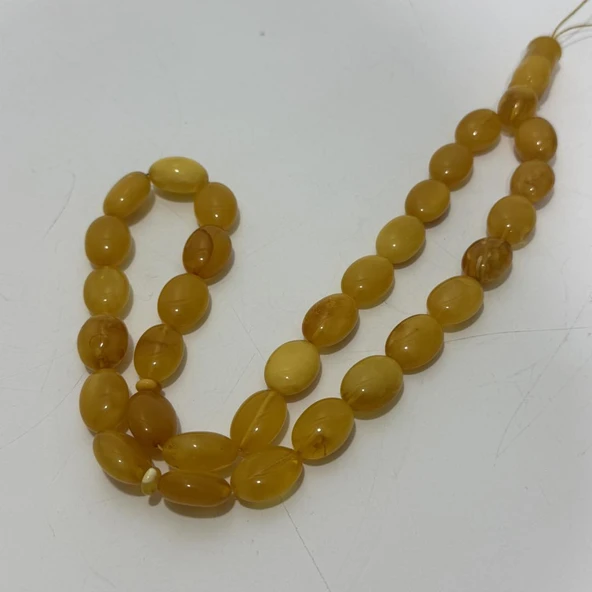 Doğal Kaya Damla Kehribar Tesbih 31lik 54,50 Gram - Resim 2