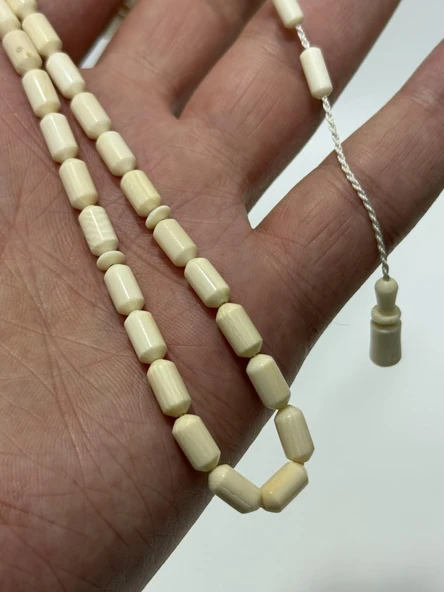 Kesme Fildişi Tesbih 9,02 Gram - Koleksiyonluk Fil Dişi Tespih - Resim 9