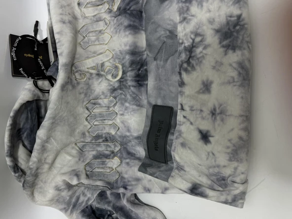 Palm Angels FW20 Tie‑Dye Gothic Logo Hoodie Sweatshirt S Beden - Resim 6
