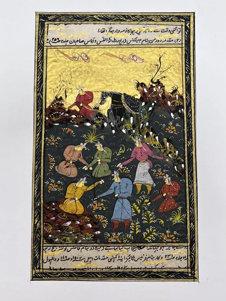 Kadim Ormana Gelen Elçiler Adlı El Yapımı Minyatür Resim 28x17 cm ürün görseli