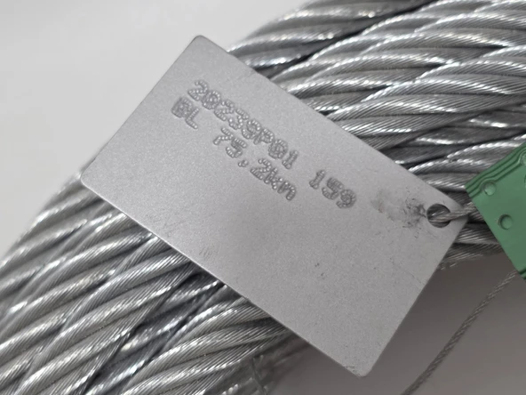 Galvanizli Çelik Halat 6x37+FC 1770 N/mm² 12mm 30 Metre - Resim 4