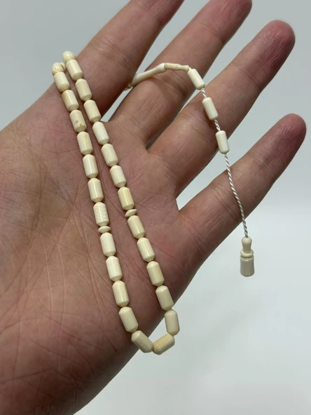 Kesme Fildişi Tesbih 9,02 Gram - Koleksiyonluk Fil Dişi Tespih - Resim 7