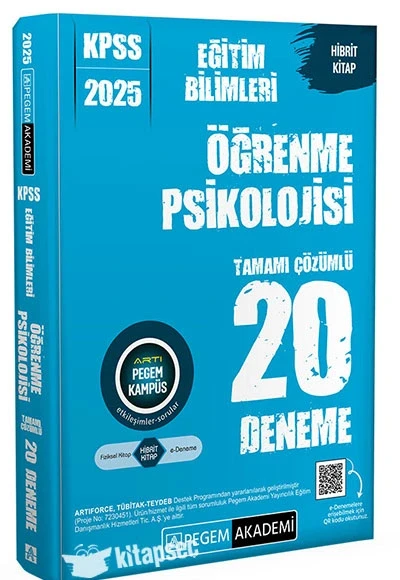 Pegem 2025 Kpss Eğitim Bilimleri Öğrenme Psikolojisi 20 Çözümlü Deneme ürün görseli 1