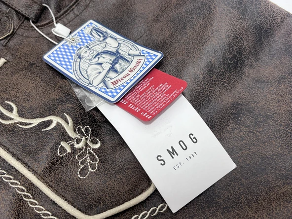 Smog Octoberfast Temalı Deri Erkek Şort L Beden - Resim 6