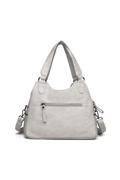 Yıkama Deri Omuz Askılı Kadın Çantası 21K Barcelona 1932 - Resim 2