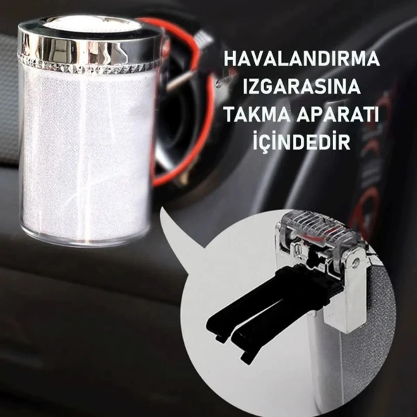 Periboia Araç İçi Oto Kokusuz Küllük RGB Işıklı Kapaklı - Resim 4