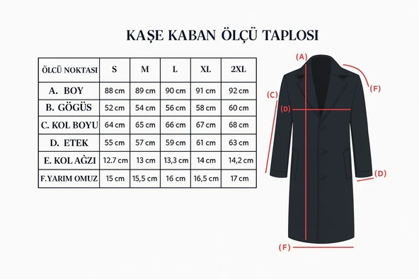 Erkek Slim Fit Kaşe Kaban – Çıkarılabilir Ribanalı Fermuarlı Yaka, S–XXL - Resim 6