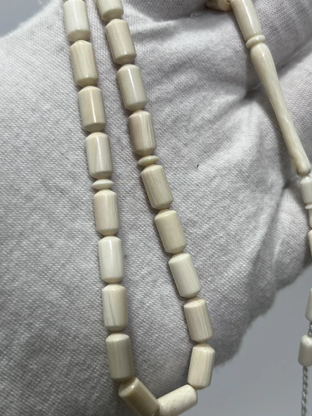 Kesme Fildişi Tesbih 8,62 Gram - Koleksiyonluk Fil Dişi Tespih - Resim 2