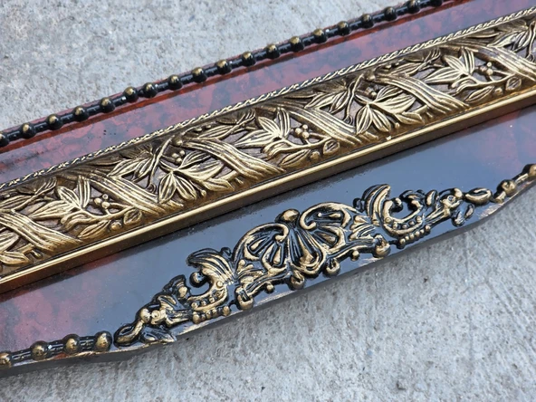 Dekoratif İşlemeli Ahşap Çerçeve 124x73 cm 014 - Resim 5