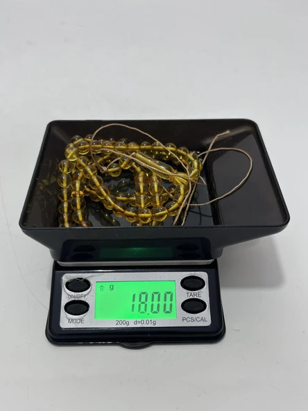 Doğal Kaya Damla Kehribar Tesbih 99luk 6,5mm 17,99 Gram - Resim 5