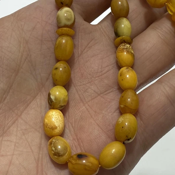 Doğal Kaya Damla Kehribar Tesbih 33lük 15,50 Gram - Resim 7