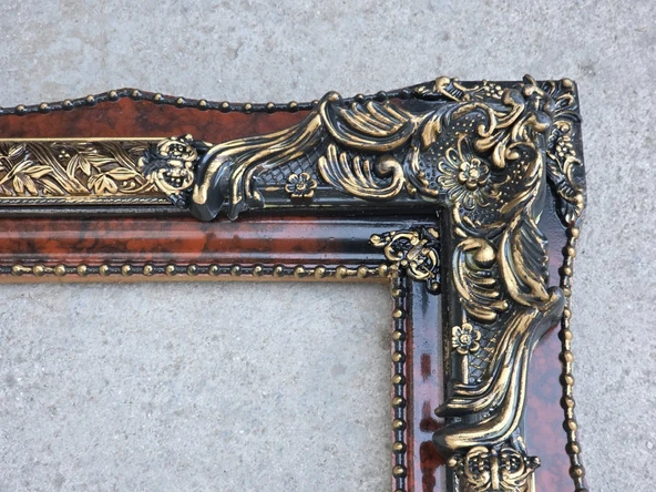 Dekoratif İşlemeli Ahşap Çerçeve 124x73 cm 014 - Resim 6