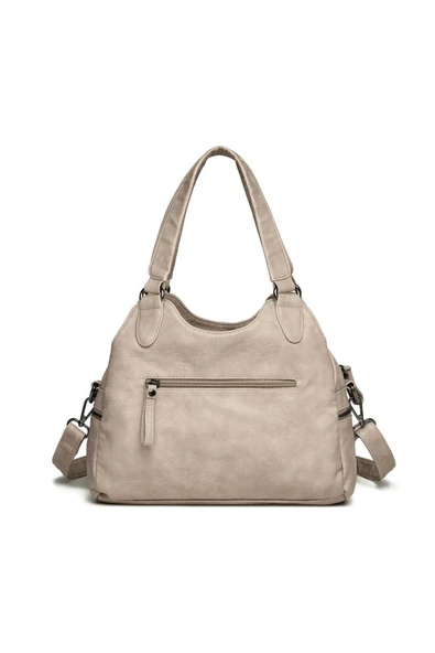 Yıkama Deri Omuz Askılı Kadın Çantası 21K Barcelona 1932 - Resim 2