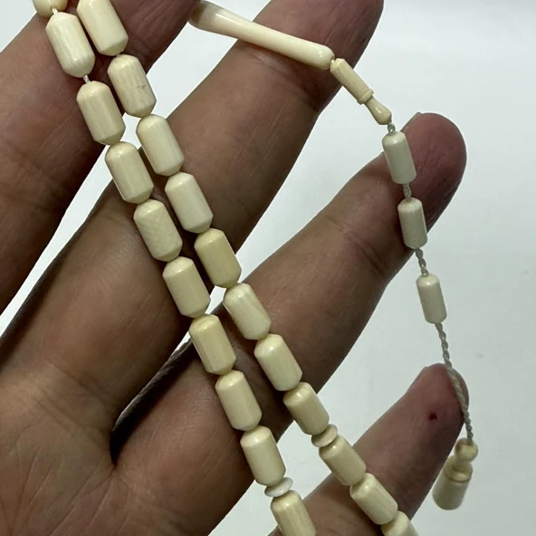 Kesme Fildişi Tesbih 9,06 Gram - Koleksiyonluk Fil Dişi Tespih - Resim 4