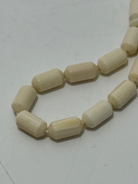 Kesme Fildişi Tesbih 9,02 Gram - Koleksiyonluk Fil Dişi Tespih - Resim 4