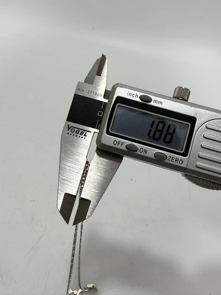 Zincir Motifli 925 Ayar Gümüş Kolye 1,85mm 4 Gram - Resim 6