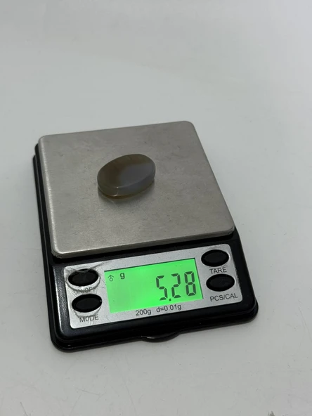 Kabaşon Kesim Doğal Aqua Kalsedon Taşı 26 Karat - Resim 5