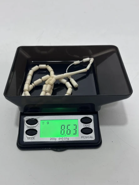 Kesme Fildişi Tesbih 8,62 Gram - Koleksiyonluk Fil Dişi Tespih - Resim 5