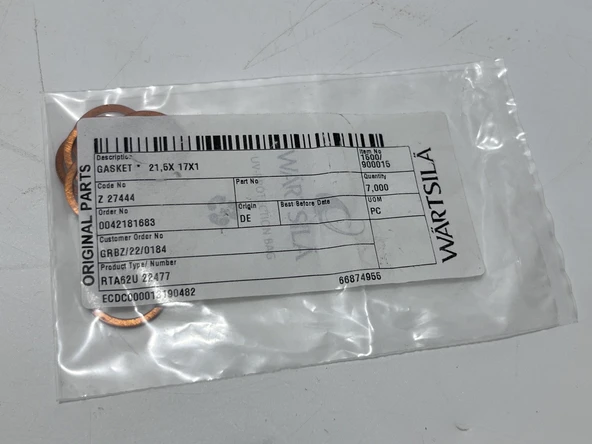 Wartsila Sulzer RTA62U Dizel Makine Conta 21,6x17x1 (7 Adet) - Resim 3