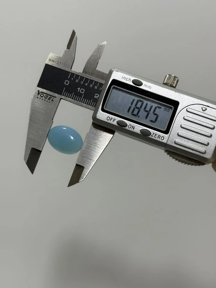 Kabaşon Kesim Doğal Aqua Kalsedon Taşı 13,5 Karat - Resim 4