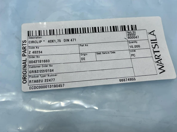 Wartsila Sulzer RTA62U Dizel Makine Segman 40x1,75 (10 Adet) - Resim 4