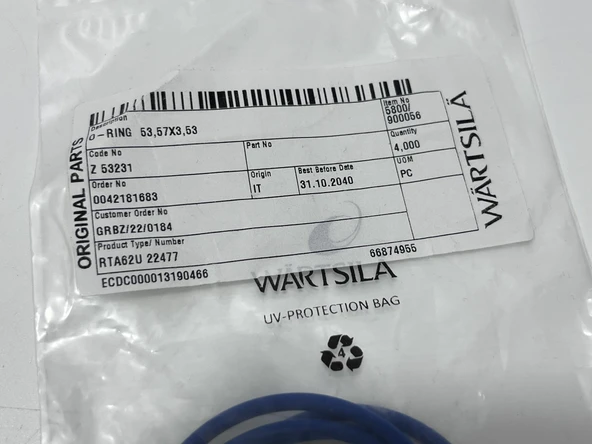 Wartsila Sulzer RTA62U Dizel Makine Conta 53,57x3,53 mm (4 Adet) - Resim 3