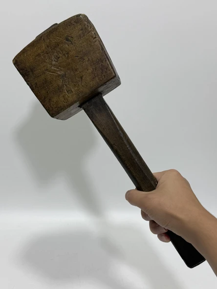 Antika Masif Ahşap Marangoz Tokmağı - Resim 6