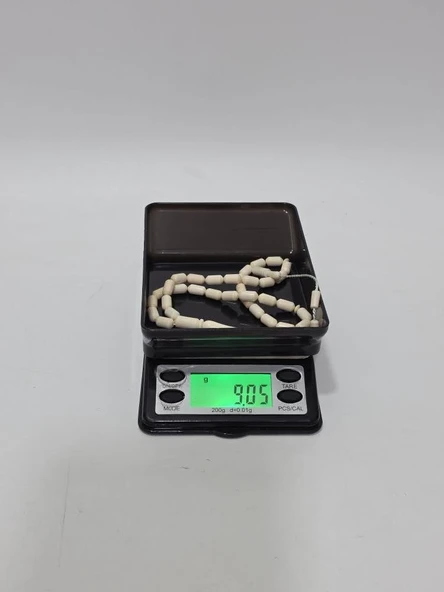 Kesme Fildişi Tesbih 9,03 Gram - Koleksiyonluk Fil Dişi Tespih - Resim 7